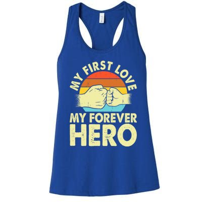 Vintage My First Love My Forever Hero Gift Women's Racerback Tank