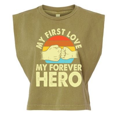 Vintage My First Love My Forever Hero Gift Garment-Dyed Women's Muscle Tee