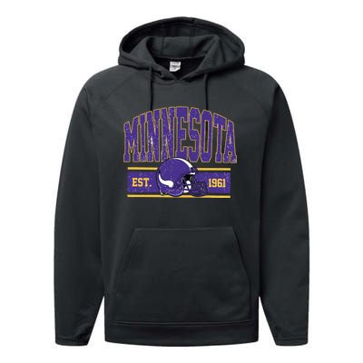 Vintage Minnesota Football Performance Fleece Hoodie