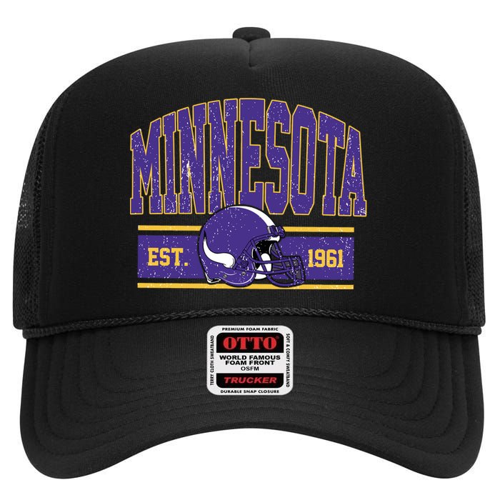 Vintage Minnesota Football High Crown Mesh Back Trucker Hat