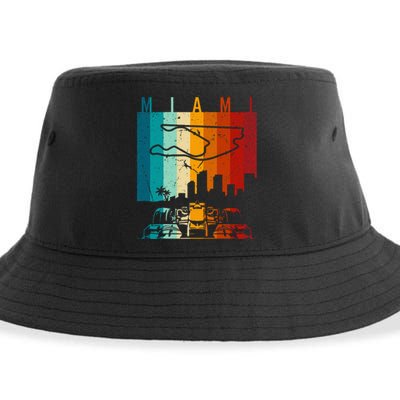 Vintage Miami Formula Racing Track Circuit Fan Sustainable Bucket Hat