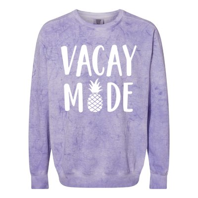 Vacay Mode Funny Gift Pineapple Summer Vibes Gift Colorblast Crewneck Sweatshirt