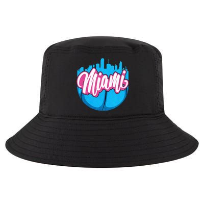 Vintage Miami Florida Cityscape Retro Miami Cool Comfort Performance Bucket Hat