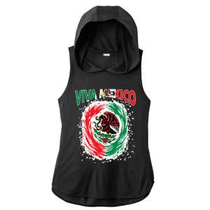 Viva Mexico Flag Mexican Independence Day Ladies PosiCharge Tri-Blend Wicking Draft Hoodie Tank