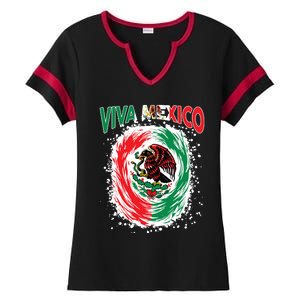 Viva Mexico Flag Mexican Independence Day Ladies Halftime Notch Neck Tee