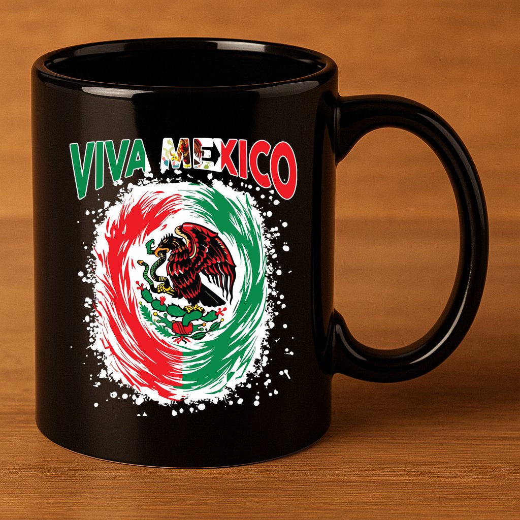 Viva Mexico Flag Mexican Independence Day 11oz C Handle Ceramic Mug