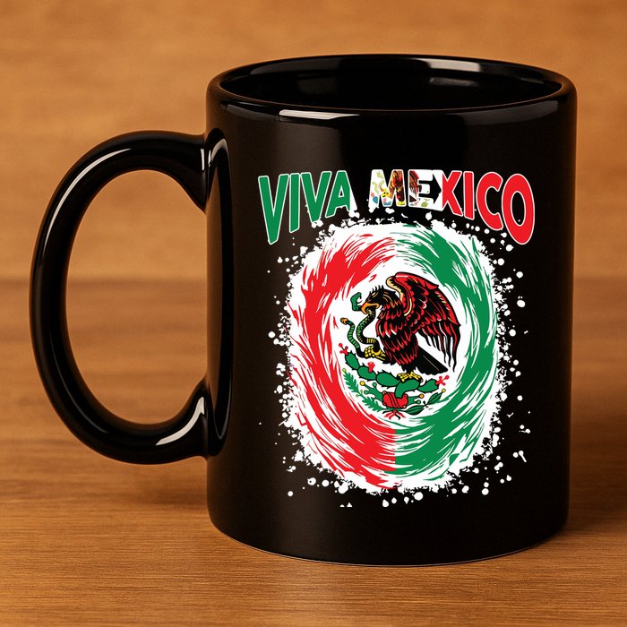 Viva Mexico Flag Mexican Independence Day 11oz C Handle Ceramic Mug