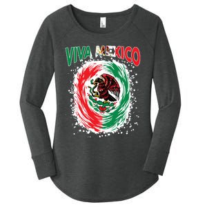 Viva Mexico Flag Mexican Independence Day Women's Perfect Tri Tunic Long Sleeve Shirt