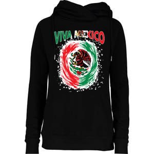 Viva Mexico Flag Mexican Independence Day Womens Funnel Neck Pullover Hood