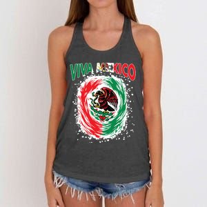 Viva Mexico Flag Mexican Independence Day Women's Knotted Racerback Tank