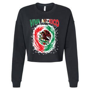 Viva Mexico Flag Mexican Independence Day Cropped Pullover Crew