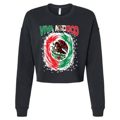 Viva Mexico Flag Mexican Independence Day Cropped Pullover Crew
