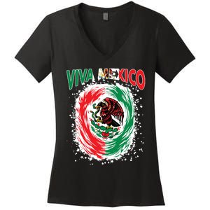 Viva Mexico Flag Mexican Independence Day Women's V-Neck T-Shirt