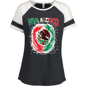 Viva Mexico Flag Mexican Independence Day Enza Ladies Jersey Colorblock Tee