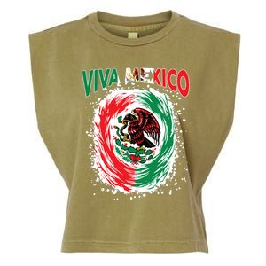 Viva Mexico Flag Mexican Independence Day Garment-Dyed Women's Muscle Tee