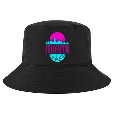 Vintage Miami Florida Retro Basketball I Miami Cool Comfort Performance Bucket Hat