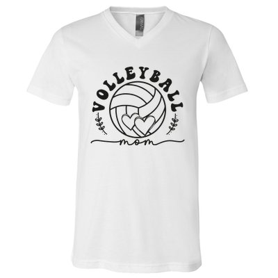 Volleyball Mom For Matching Volleyball Players Team V-Neck T-Shirt