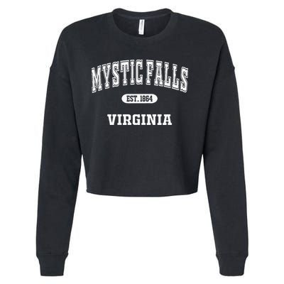 Vintage Mystic Falls Virginia Retro Men Women Fan Cropped Pullover Crew