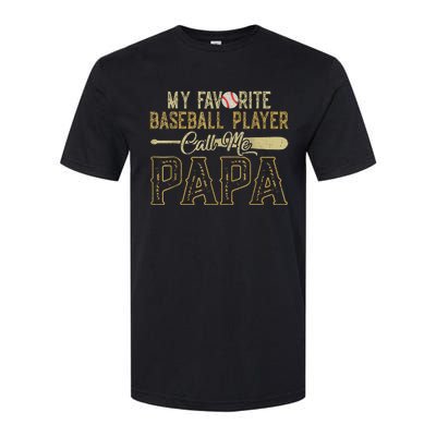 Vintage My Favorite Baseball Player Calls Me Papa Softstyle® CVC T-Shirt