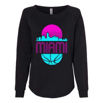 Vintage Miami Florida Cityscape Retro Basketball Womens California Wash Sweatshirt