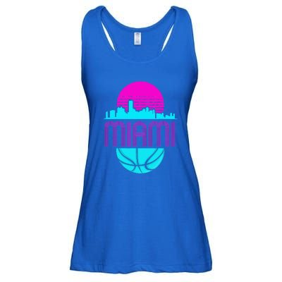 Vintage Miami Florida Cityscape Retro Basketball Ladies Essential Flowy Tank