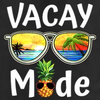 Vacay Mode Family Vacation Summer Sunglasses Beach Pineapple 7 Panel Mesh Trucker Snapback Hat