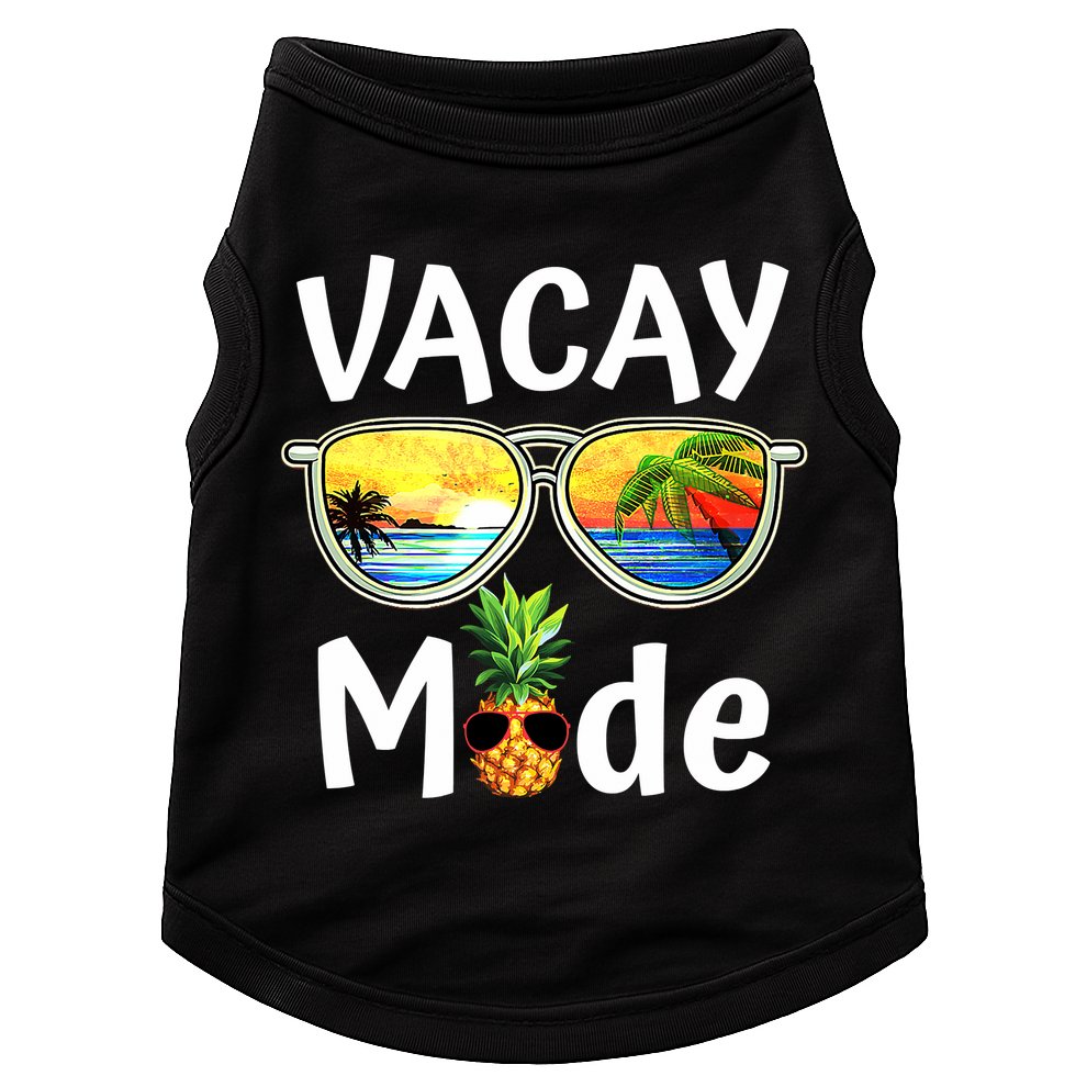 Vacay Mode Family Vacation Summer Sunglasses Beach Pineapple Doggie Tank