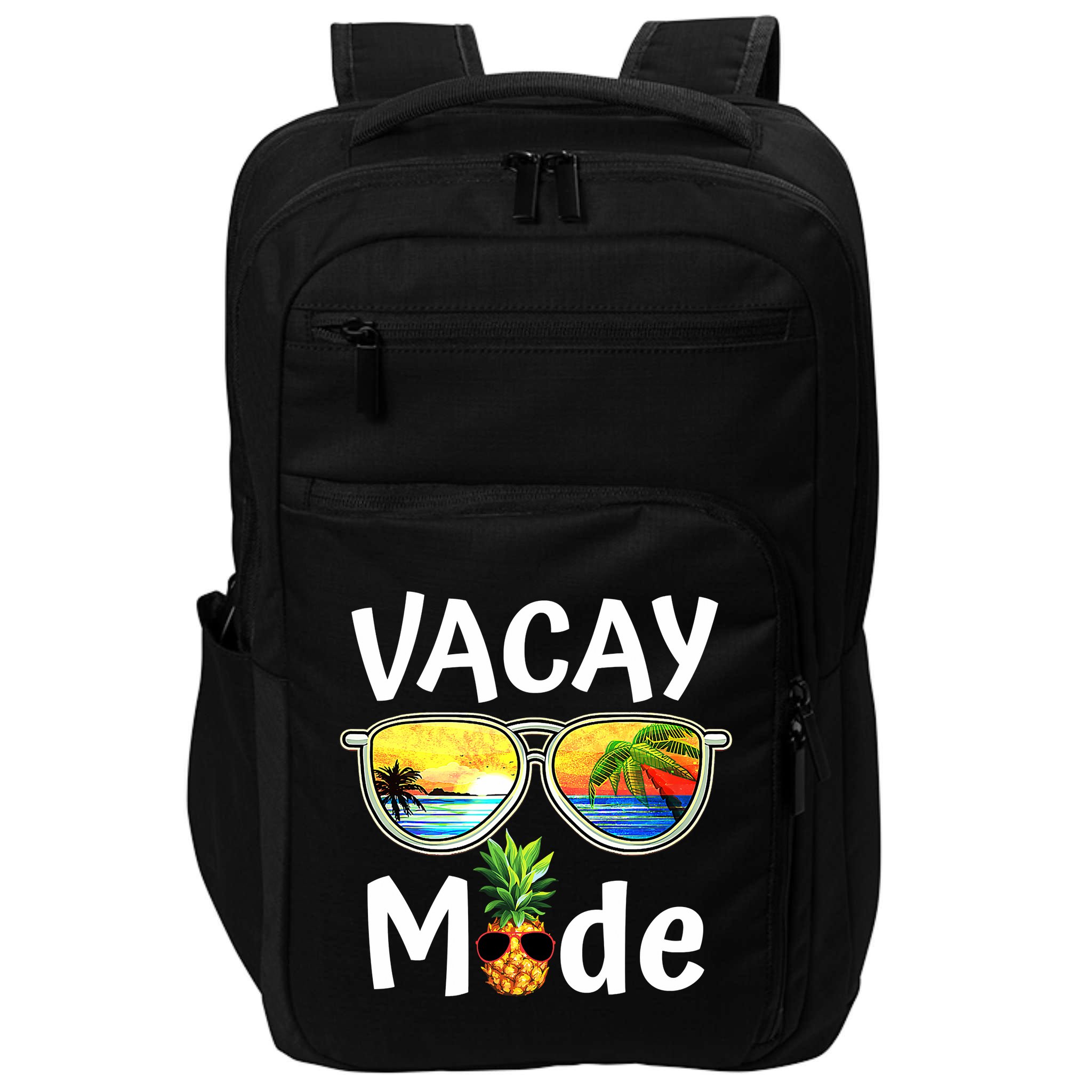 Vacay Mode Family Vacation Summer Sunglasses Beach Pineapple Impact Tech Backpack