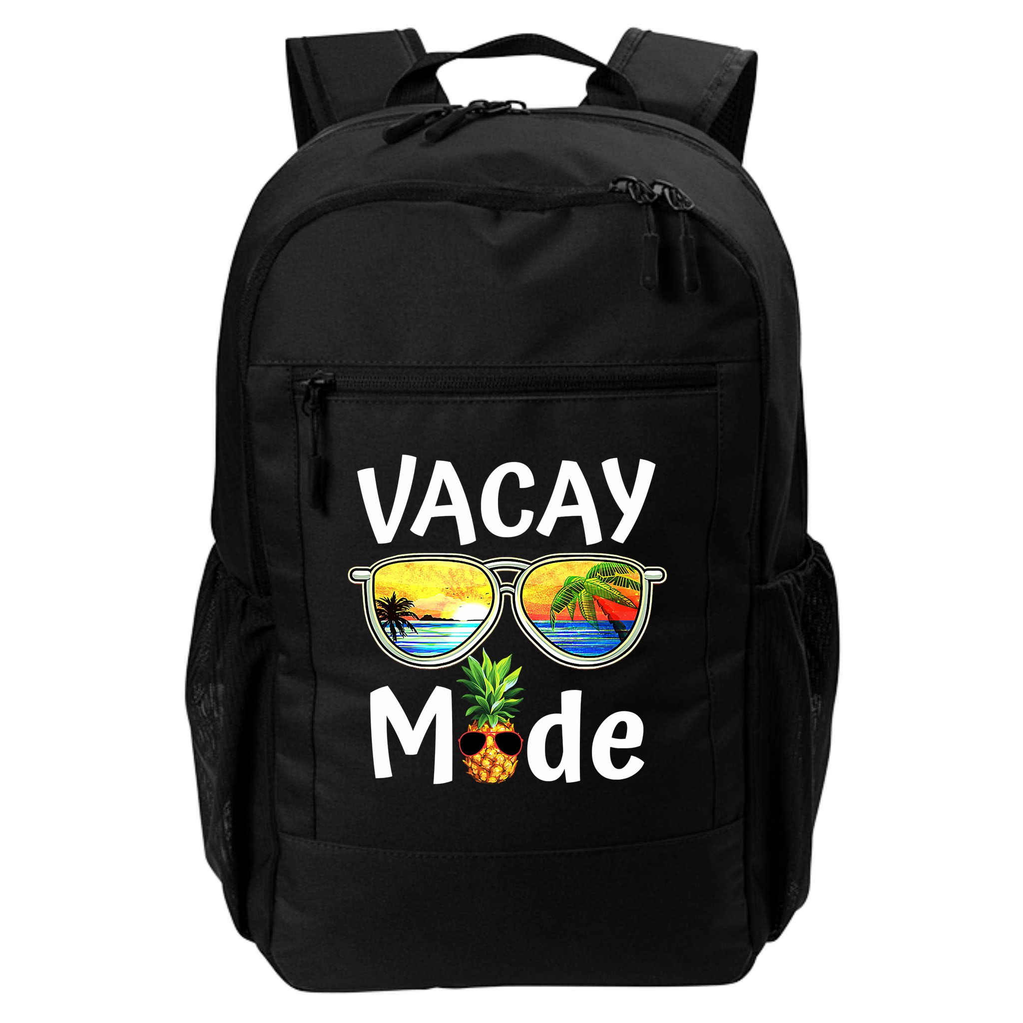 Vacay Mode Family Vacation Summer Sunglasses Beach Pineapple Backpack