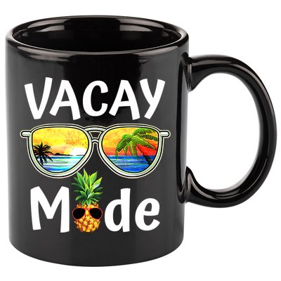 Vacay Mode Family Vacation Summer Sunglasses Beach Pineapple 11oz C Handle Ceramic Mug