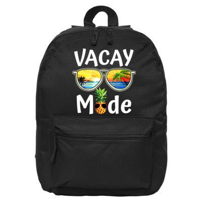 Vacay Mode Family Vacation Summer Sunglasses Beach Pineapple 16 in Basic Backpack