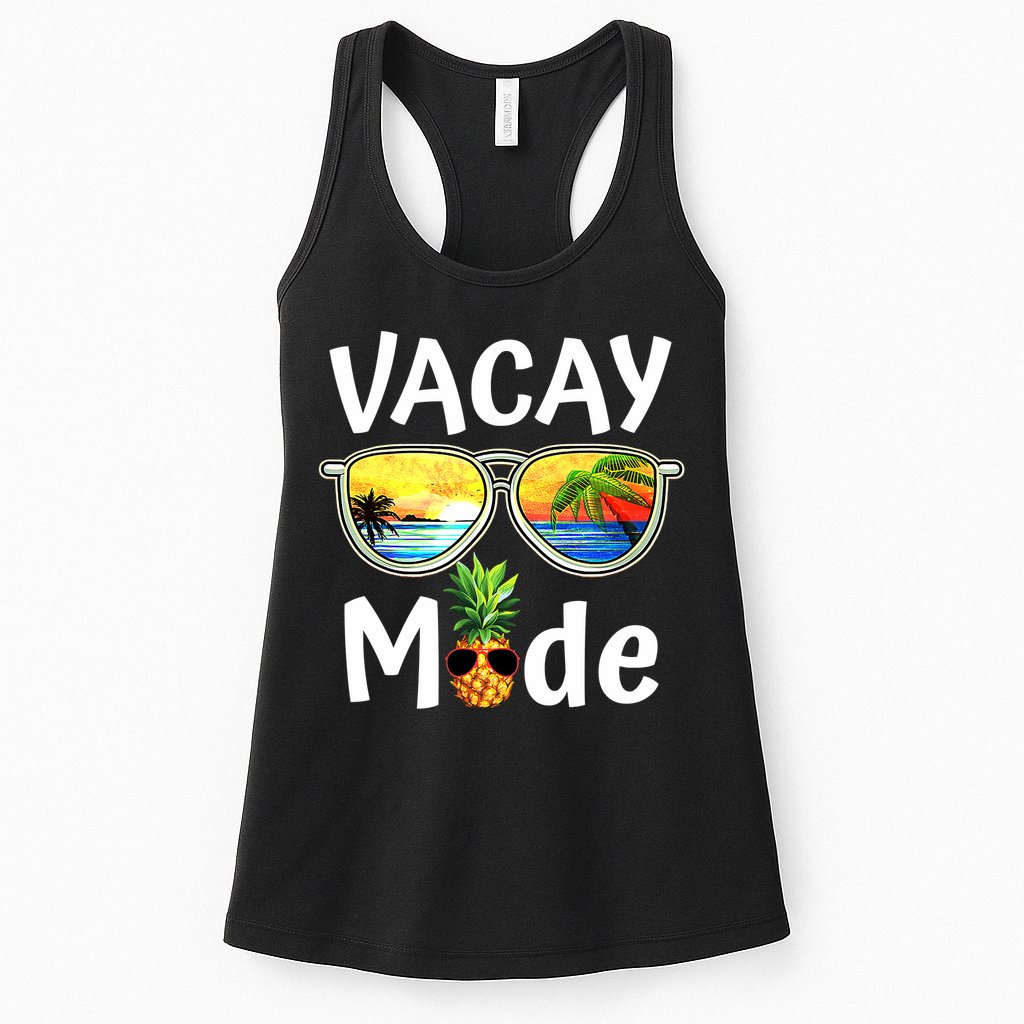 Vacay Mode Family Vacation Summer Sunglasses Beach Pineapple Womens Tank Top