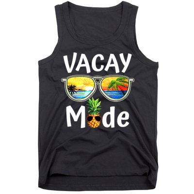 Vacay Mode Family Vacation Summer Sunglasses Beach Pineapple Tank Top