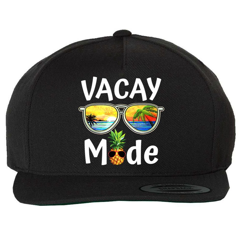 Vacay Mode Family Vacation Summer Sunglasses Beach Pineapple Wool Snapback Cap