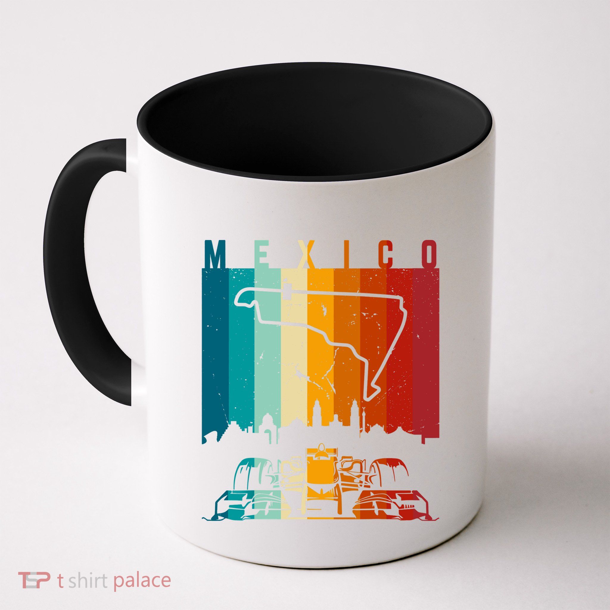 Vintage Mexico Formula Racing Track Circuit Fan Mug