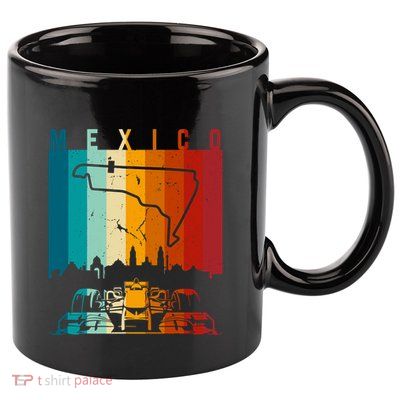Vintage Mexico Formula Racing Track Circuit Fan 11oz C Handle Ceramic Mug