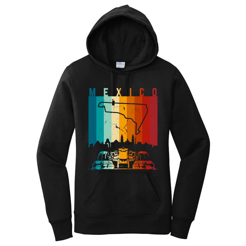 Vintage Mexico Formula Racing Track Circuit Fan Women's Pullover Hoodie