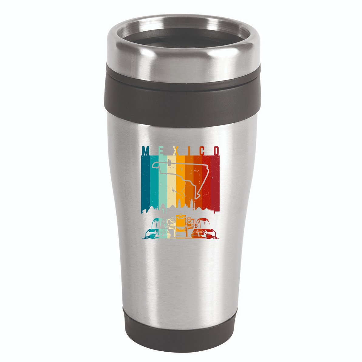 Vintage Mexico Formula Racing Track Circuit Fan 16oz Travel Tumbler