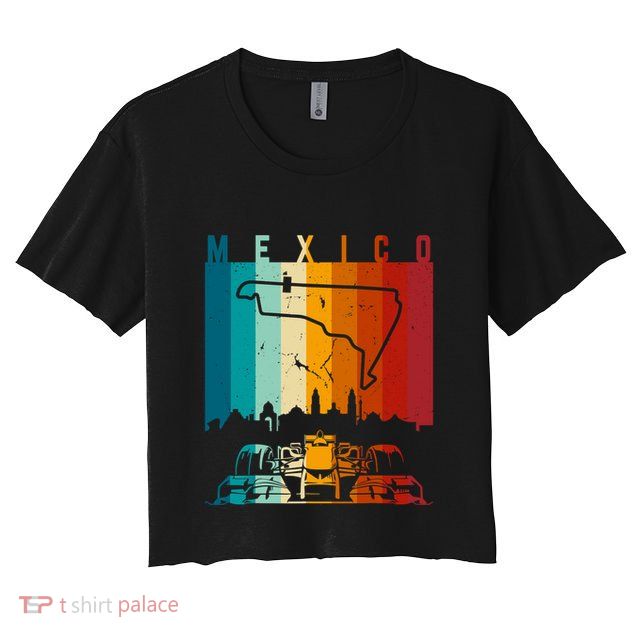 Vintage Mexico Formula Racing Track Circuit Fan Crop Top
