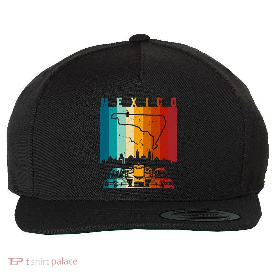 Vintage Mexico Formula Racing Track Circuit Fan Wool Snapback Cap