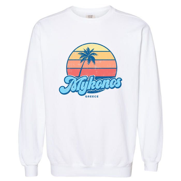 Vintage Mykonos Greece Classic 70s Retro Surfer Garment-Dyed Sweatshirt