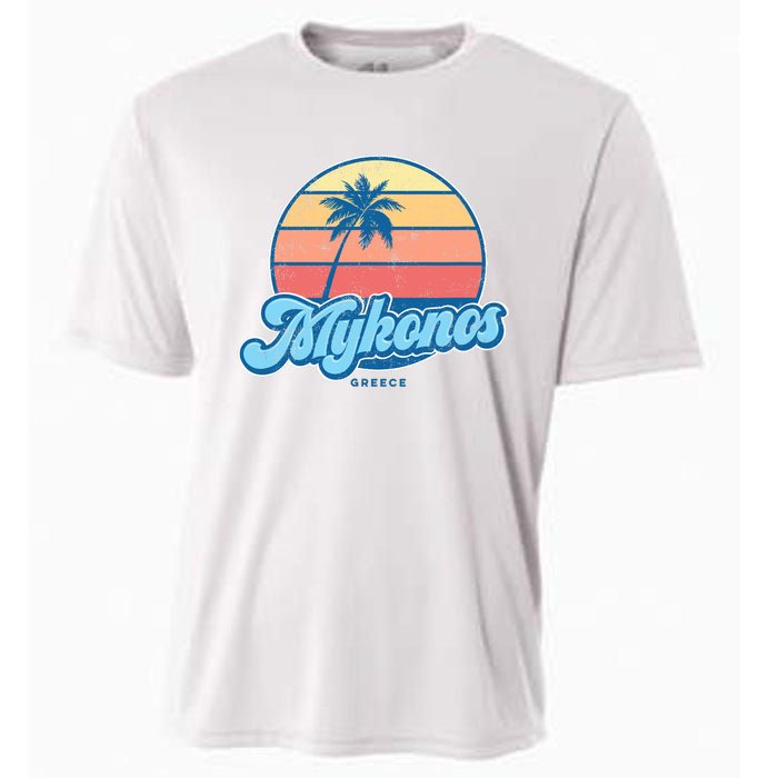 Vintage Mykonos Greece Classic 70s Retro Surfer Cooling Performance Crew T-Shirt