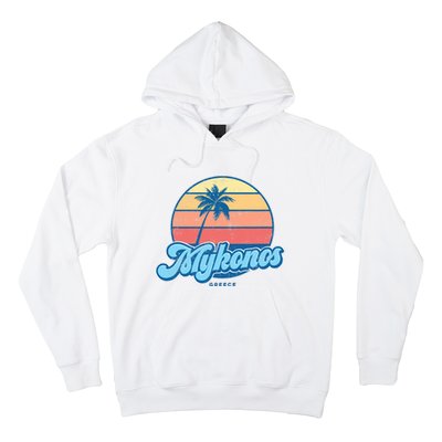 Vintage Mykonos Greece Classic 70s Retro Surfer Hoodie