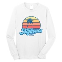 Vintage Mykonos Greece Classic 70s Retro Surfer Long Sleeve Shirt