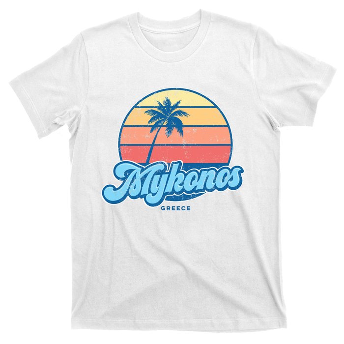 Vintage Mykonos Greece Classic 70s Retro Surfer T-Shirt