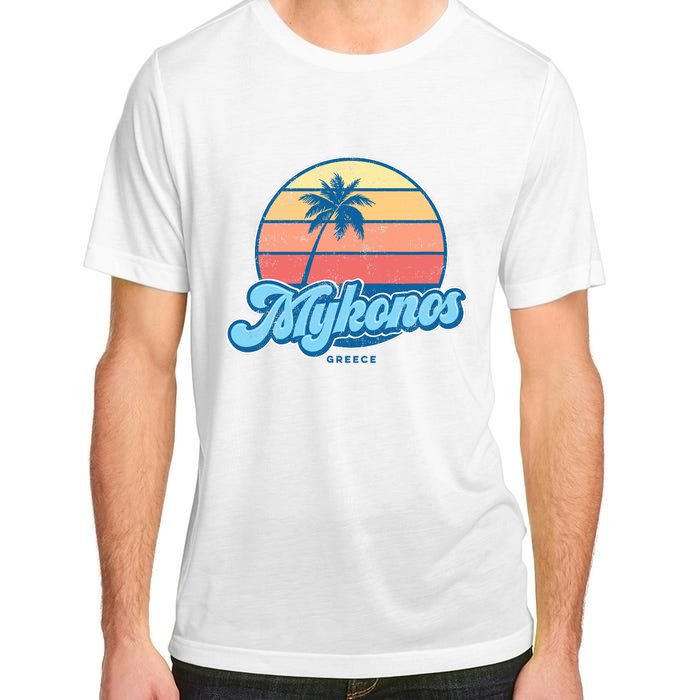 Vintage Mykonos Greece Classic 70s Retro Surfer Adult ChromaSoft Performance T-Shirt