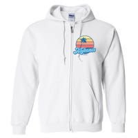 Vintage Mykonos Greece Classic 70s Retro Surfer Full Zip Hoodie