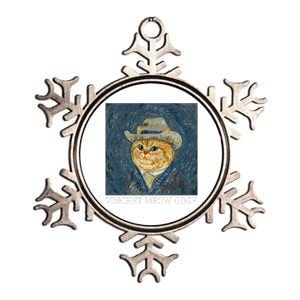 Vincent Meow Gogh Funny Starry Night Cat Van Gogh Cat Metallic Star Ornament