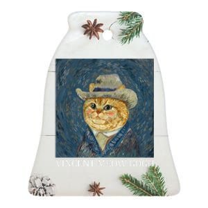 Vincent Meow Gogh Funny Starry Night Cat Van Gogh Cat Ceramic Bell Ornament