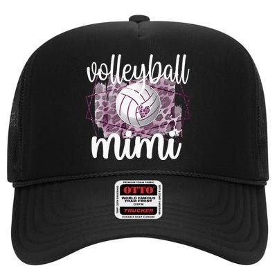 Volleyball Mimi Grandma Of Volleyball Player High Crown Mesh Back Trucker Hat